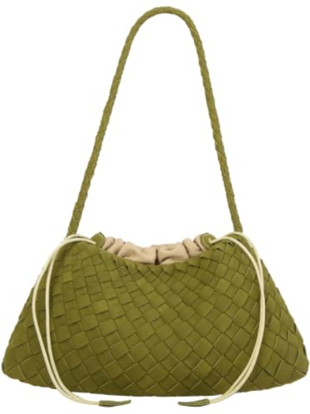 Suede Hobo Bag PU Leather Drawstring Shoulder Purse Tote Handbag - Picture 2 of 7